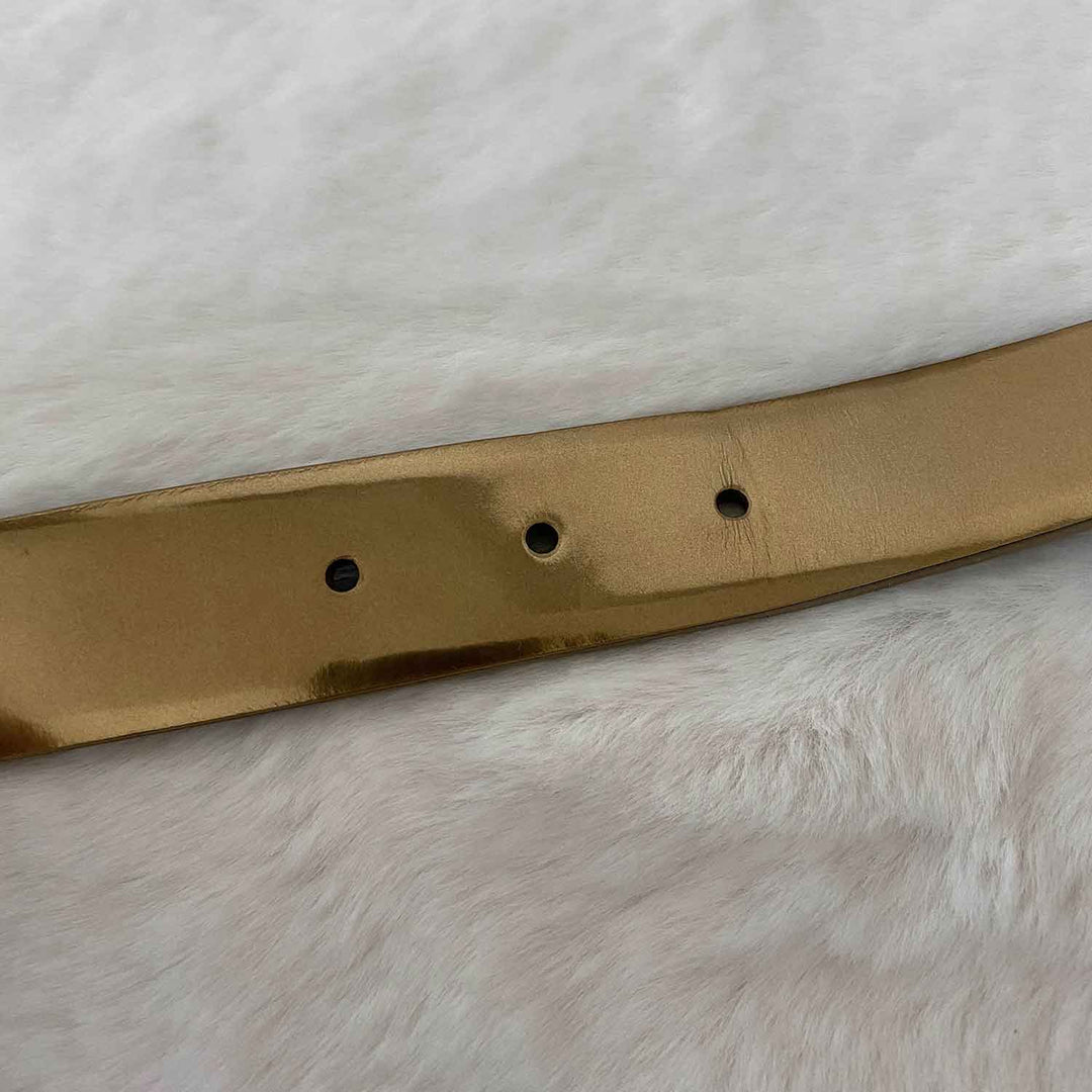 Chanel Metallic Gold Leather Belt