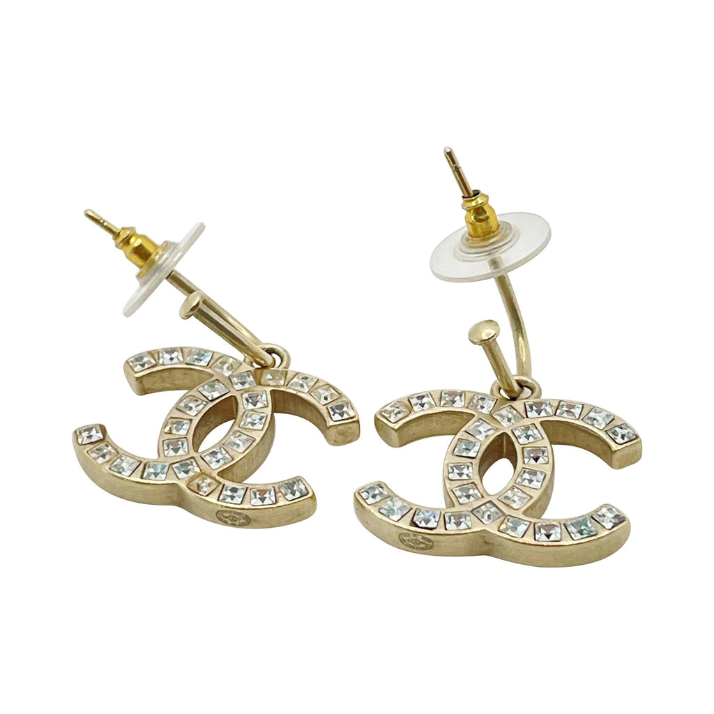 coco chanel earrings cc logo studs