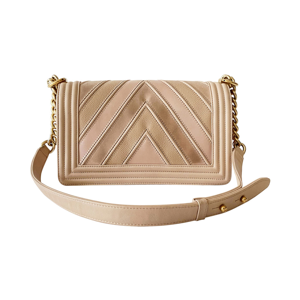 Chanel Medium Chevron Leather Boy Bag