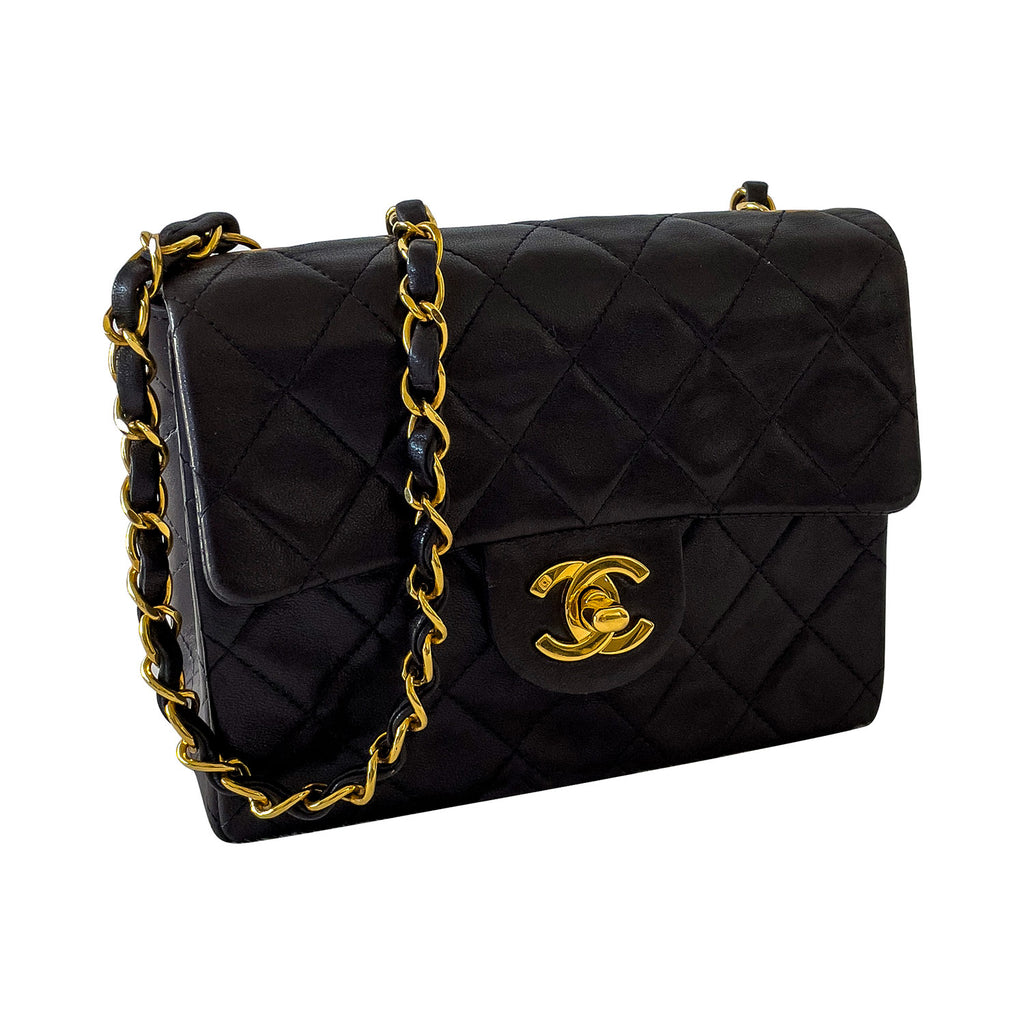 chanel satin mini flap bag