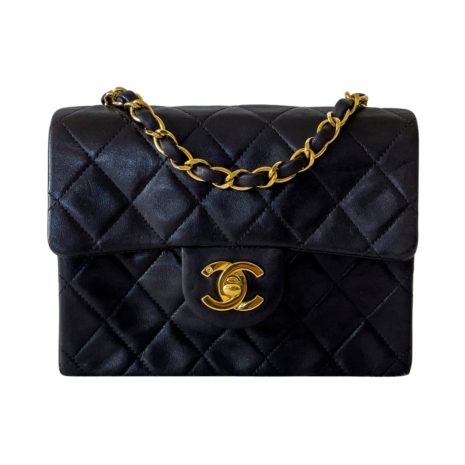 Chanel Vintage Square Classic Single Flap Bag Quilted Lambskin