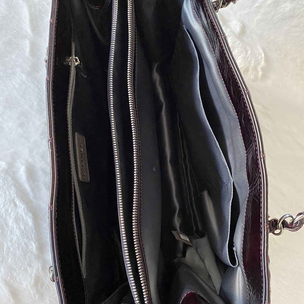 Chanel Patent Leather Grand Shopping Tote Zip