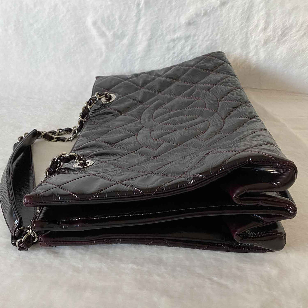 Authentic Pre-owned Chanel Patent Leather Timeless Shopper Tote Zip