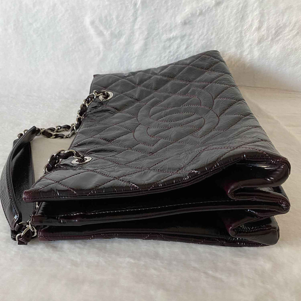 Chanel Patent Leather Grand Shopping Tote Zip