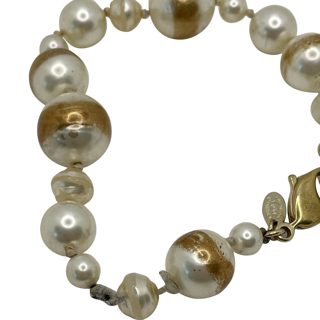 Chanel CC Logo Pearl Bracelet