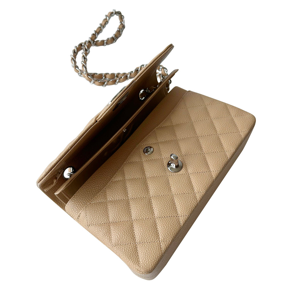 Guarantee authentic Chanel Classic Small Quilted Caviar Double Flap Go –