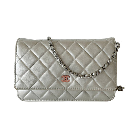 Chanel Classic Flap Sequin Chain Shoulder Bag Black/White