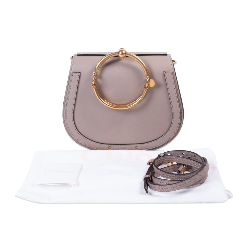 Chloe Calfskin Suede Nile Medium Bracelet Bag (SHF-15623) – LuxeDH