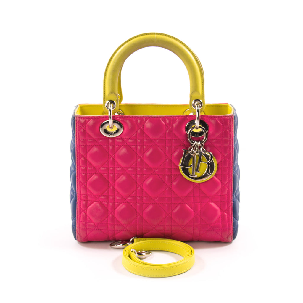 Christian Dior Tricolor Medium Lady Dior Bags Dior - Shop authentic new pre-owned designer brands online at Re-Vogue