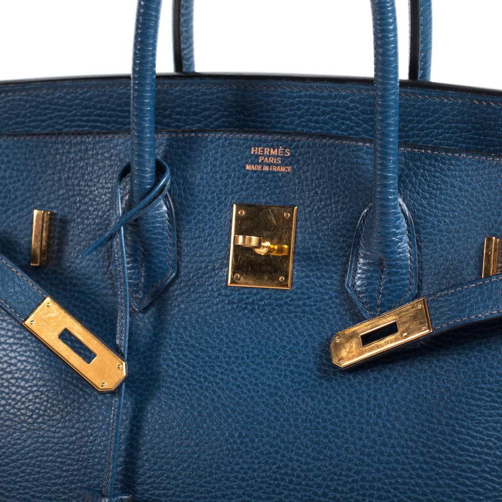 Hermes Birkin 35 Vache Ardennes Bleu Sapphire Bags Hermès - Shop authentic new pre-owned designer brands online at Re-Vogue