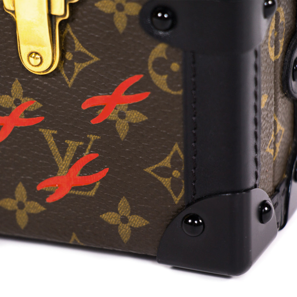 Louis Vuitton M46120 Petite Malle East West 手袋單肩包老花古銅帆布尺寸： 27x12x6.5cm -  LuxuryGZ