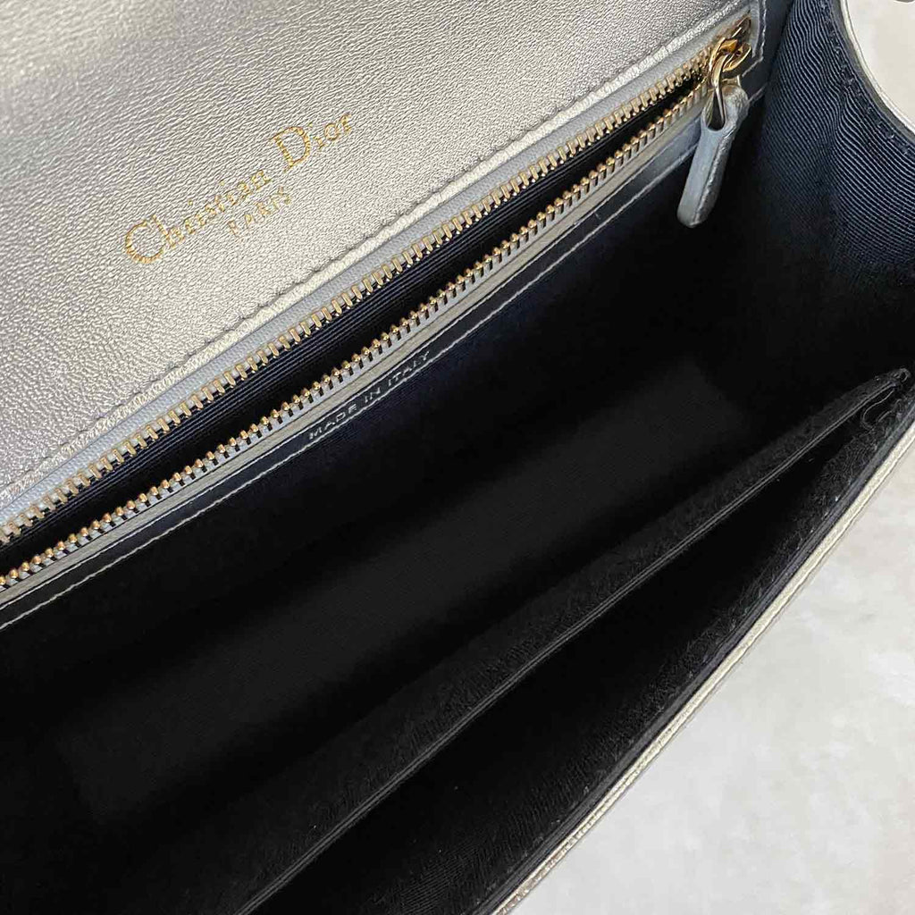 Christian Dior Metallic Diorama Medium Shoulder Bag