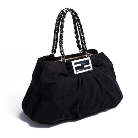 Fendi 2Jours Petite Embellished Leather Tote
