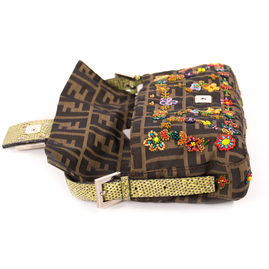 Fendi Floral Beaded Zucca Mini Baguette Bags Fendi - Shop authentic new pre-owned designer brands online at Re-Vogue