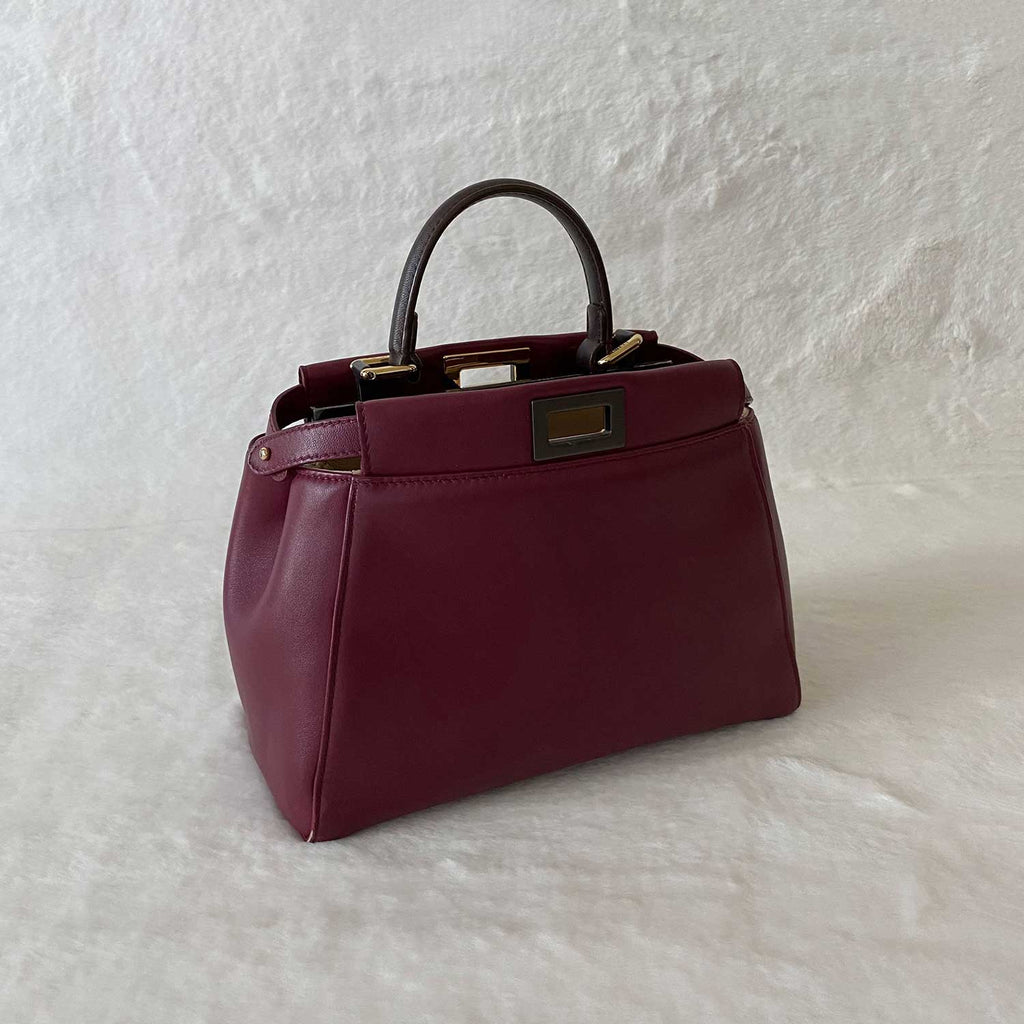Fendi peekaboo mini burgundy best sale