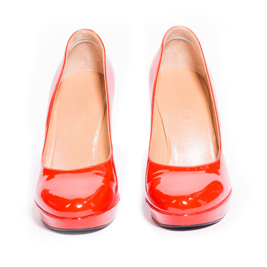 Hermes Red Leather Pumps - revogue