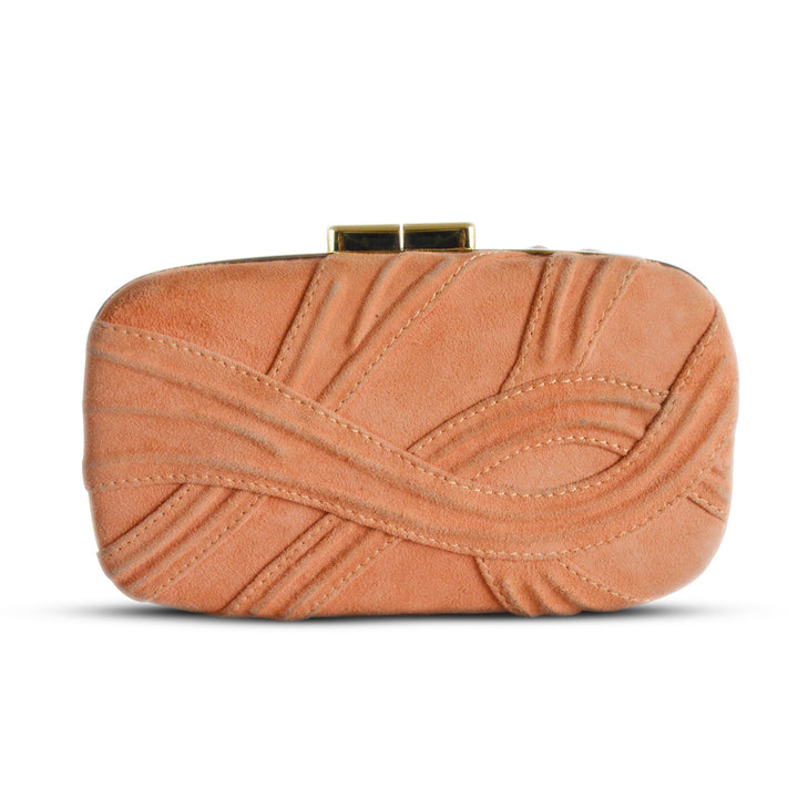 Elie Saab Orange Suede Clutch - revogue