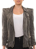 Balmain Grey Biker Jacket - revogue