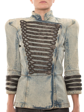 Balmain Grey Biker Jacket