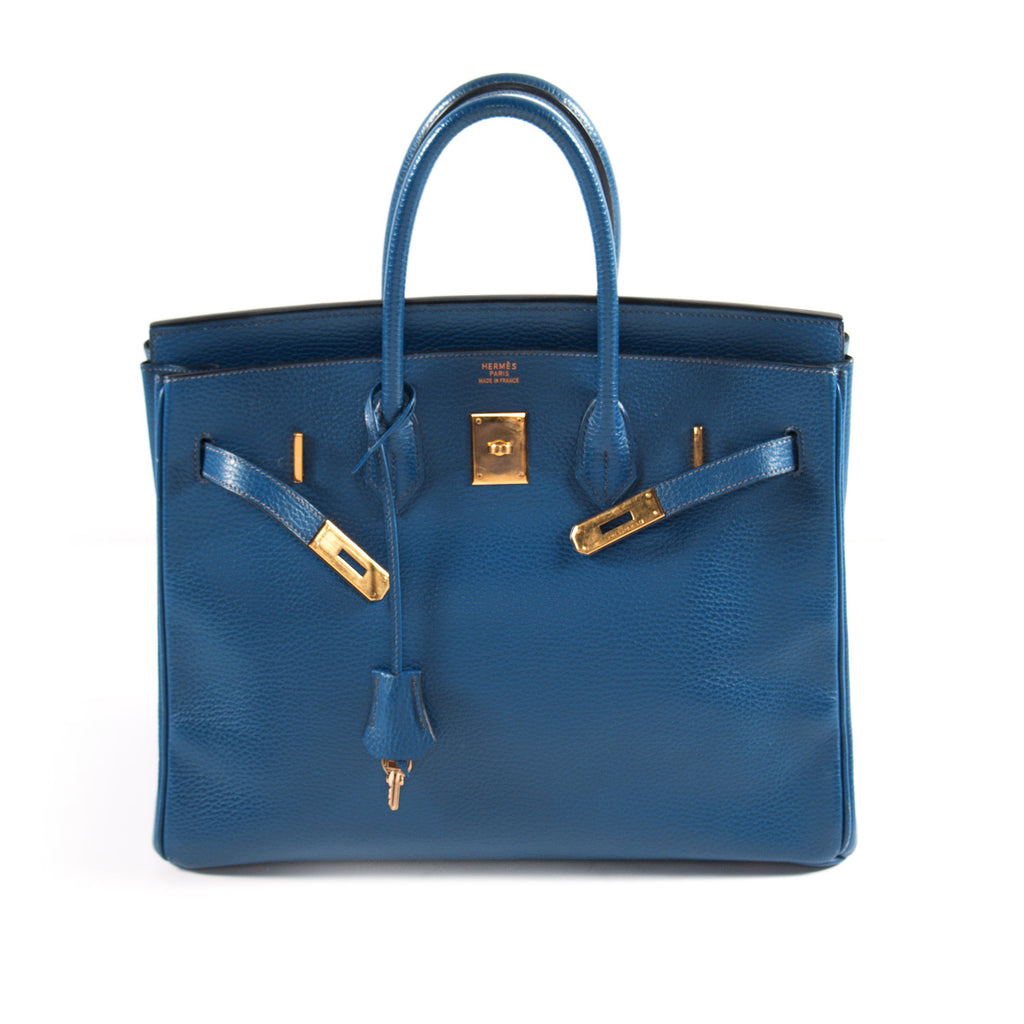 Hermes Birkin 35 Vache Ardennes Bleu Sapphire Bags Hermès - Shop authentic new pre-owned designer brands online at Re-Vogue