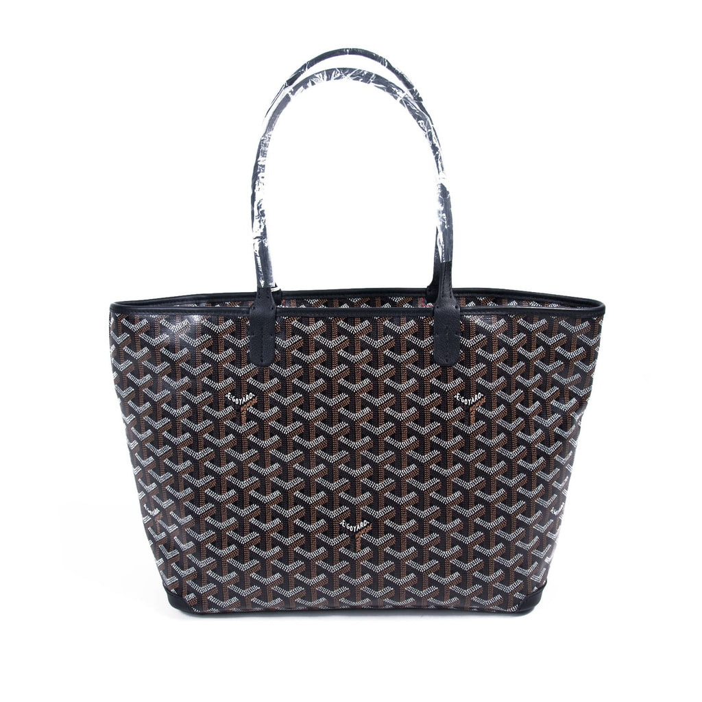 Goyard, Bags, 223 New Goyard Artois Pm Rare Small Black Leathercanvas  Zippedstructured Tot