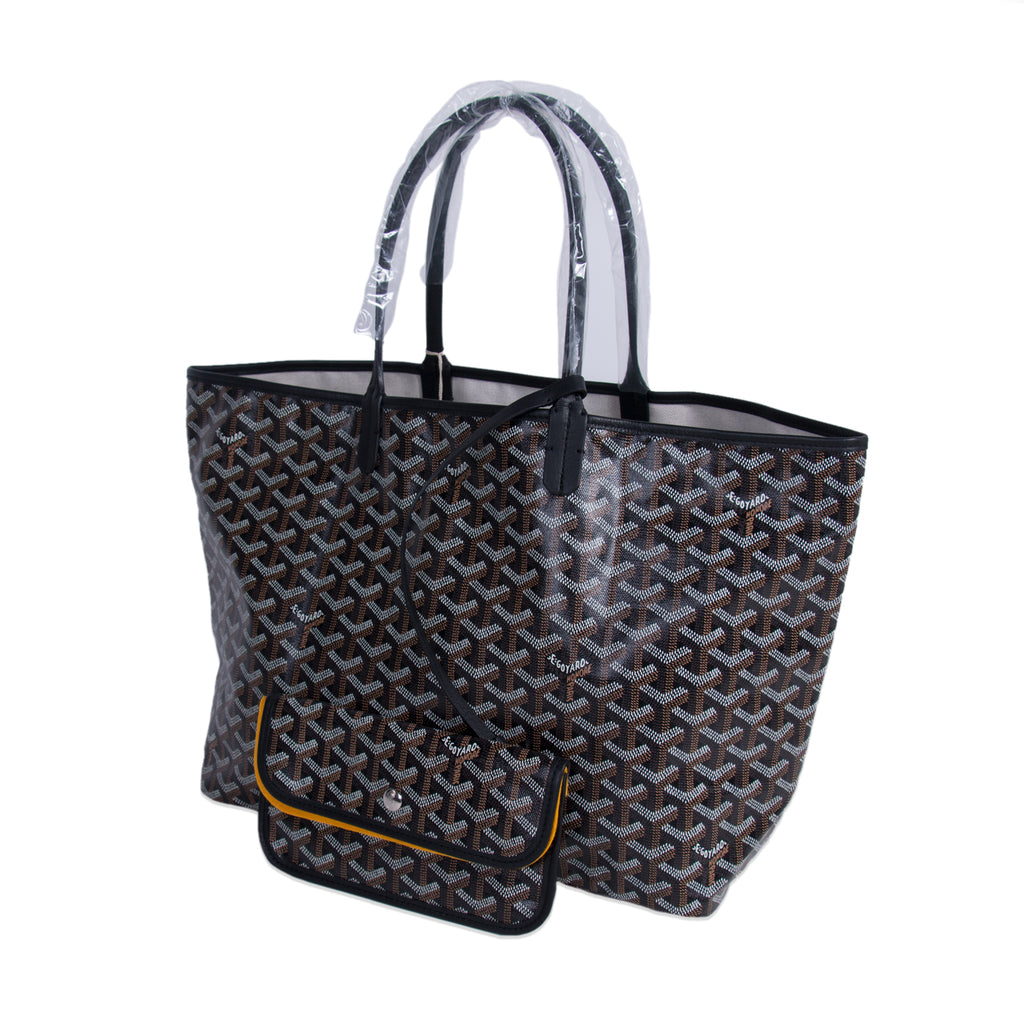 Preowned Authentic Goyard Saint Louis PM Leather,Canvas Tote Bag Gray