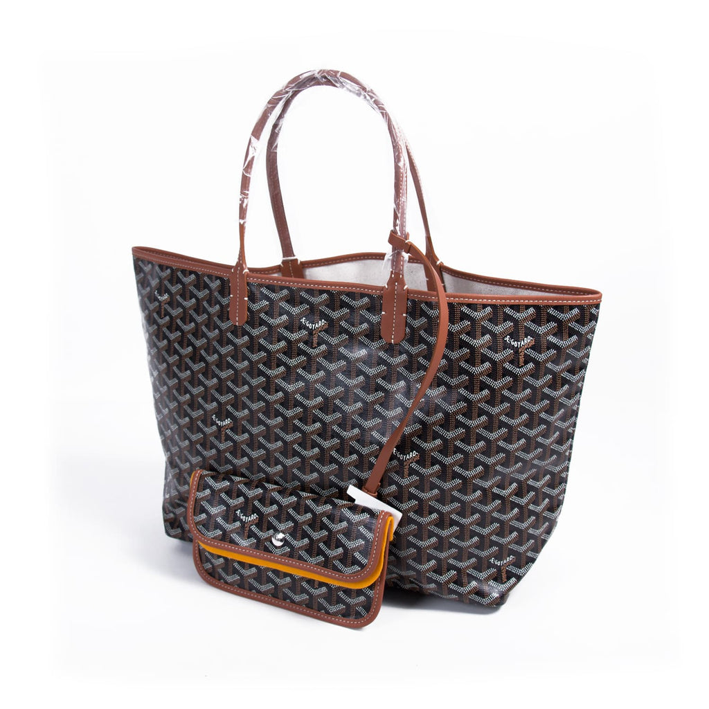 Authentic Goyard Black Brown Saint Louis PM Tote Bag