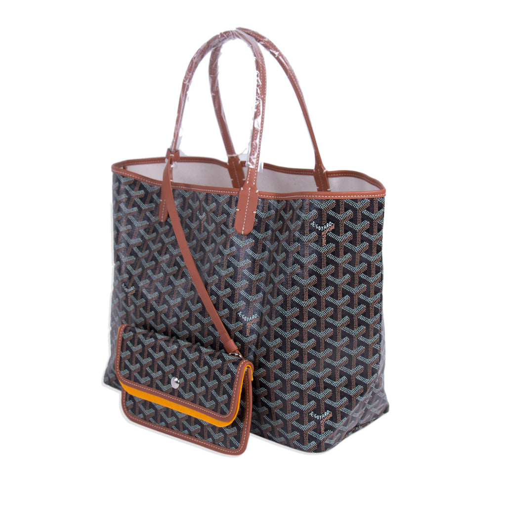 Authentic Goyard Black Brown Saint Louis PM Tote Bag