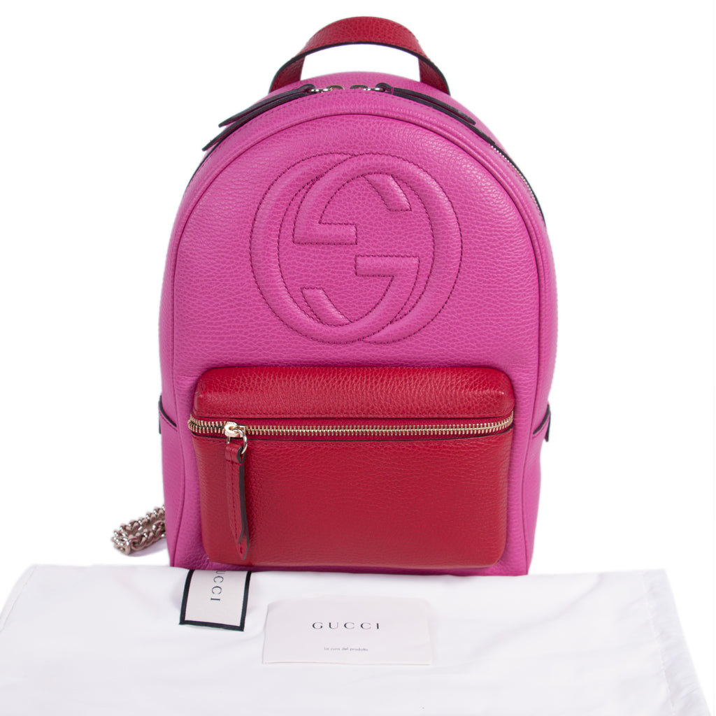 Gucci Bi-Color Soho Textured-Leather Backpack Bags Gucci - Shop authentic new pre-owned designer brands online at Re-Vogue