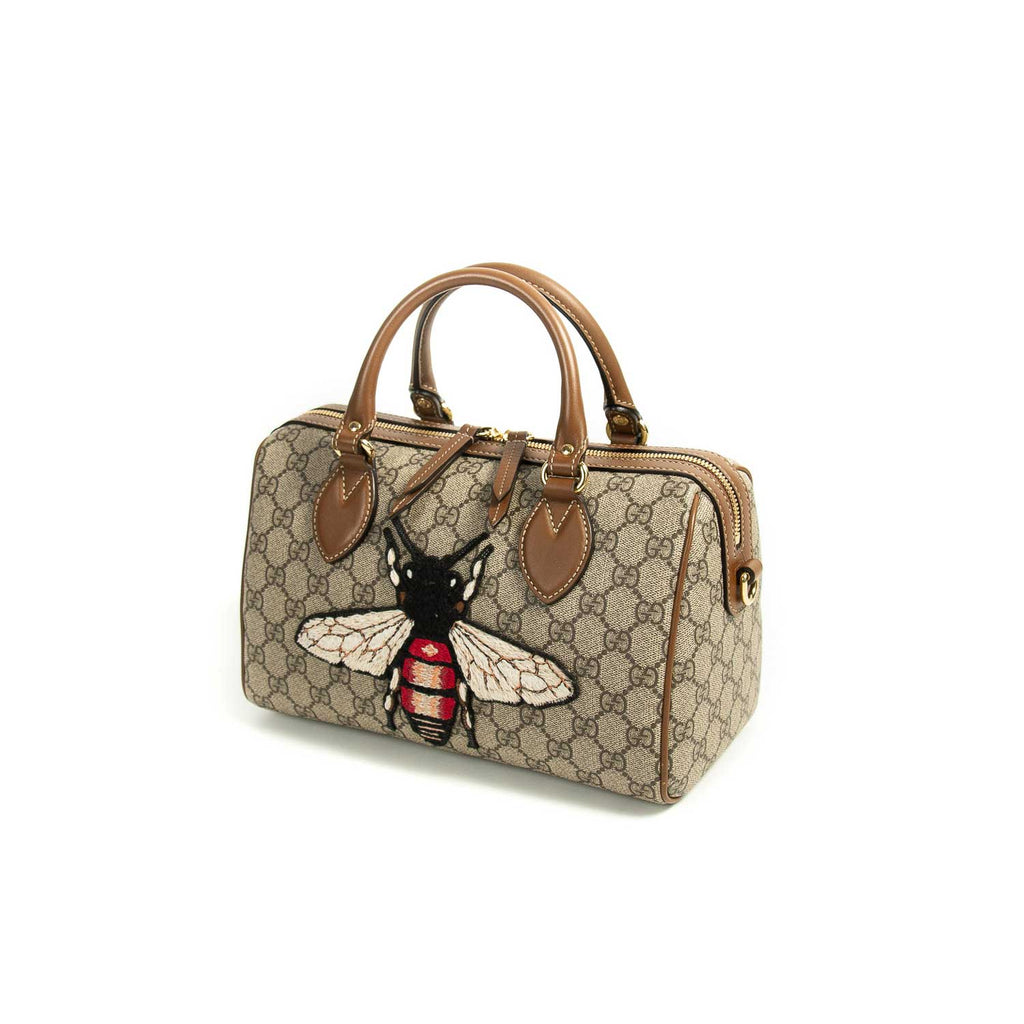 Gucci Boston Bag Top Handle GG Supreme Monogram Mini Brown/Cognac - US