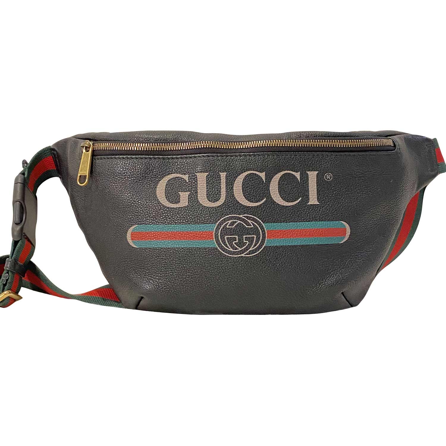 Shop authentic Gucci Logo Print Leather Belt Bag at revogue for just USD  850.00