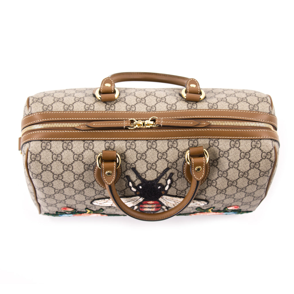 Gucci GG Supreme Embroidered Boston Bag Bags Gucci - Shop authentic new pre-owned designer brands online at Re-Vogue