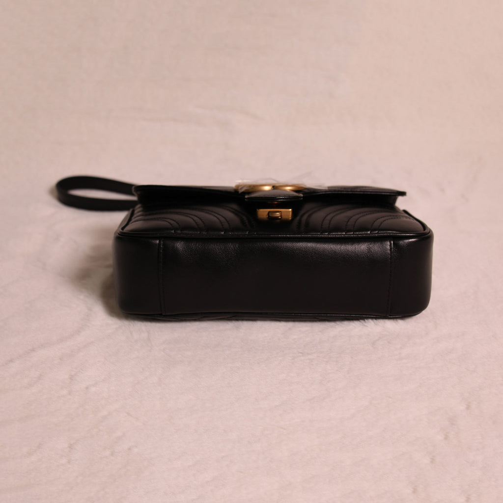 Gucci GG Marmont Matelassé mini bag Black Silver hardware AUTHENTIC❤️