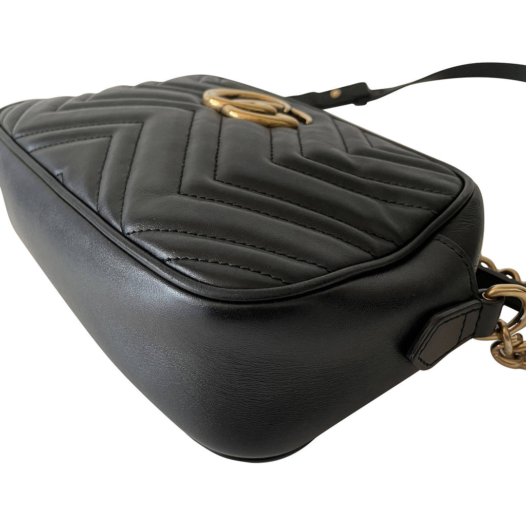 Gucci - GG Marmont Small Matelassé-leather Shoulder Bag - Womens - Black