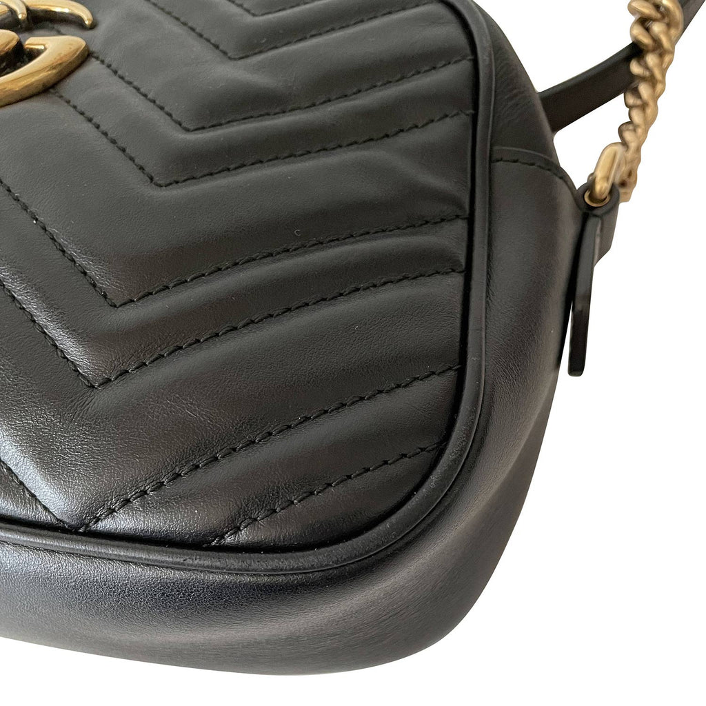 Gucci Black GG Marmont Matelassé Mini Bag ○ Labellov ○ Buy and Sell  Authentic Luxury