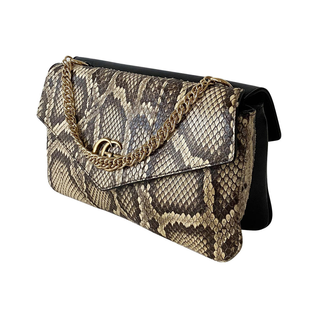 Shop authentic Gucci Thiara Python Double Envelope Shoulder Bag at