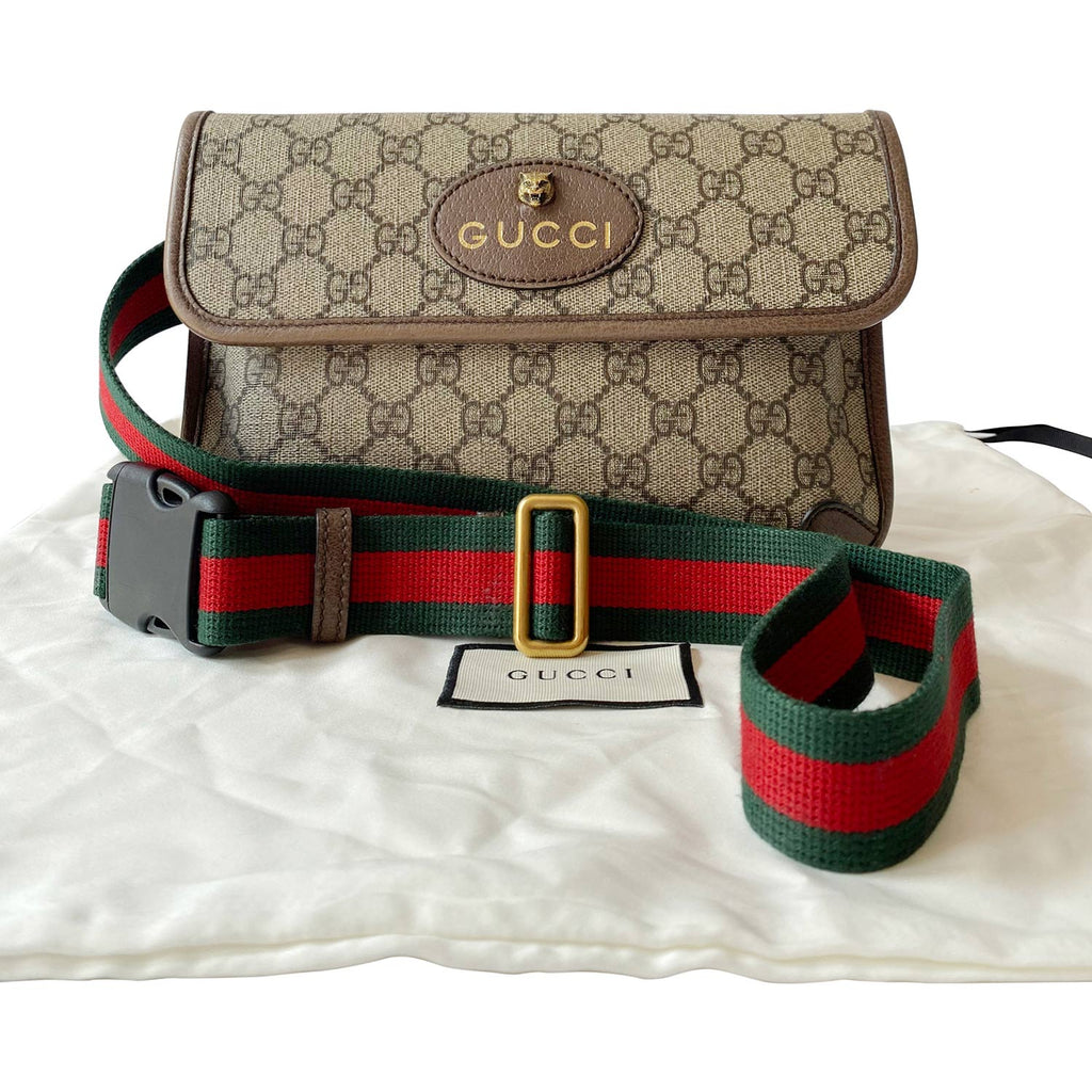 Shop authentic Gucci Feline Neo Vintage GG Supreme Belt Bag at