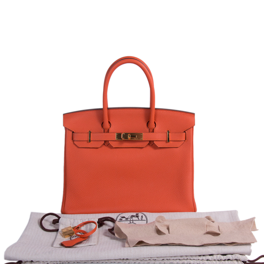 Hermès Birkin 30 Orange Togo Leather Bags Hermès - Shop authentic new pre-owned designer brands online at Re-Vogue