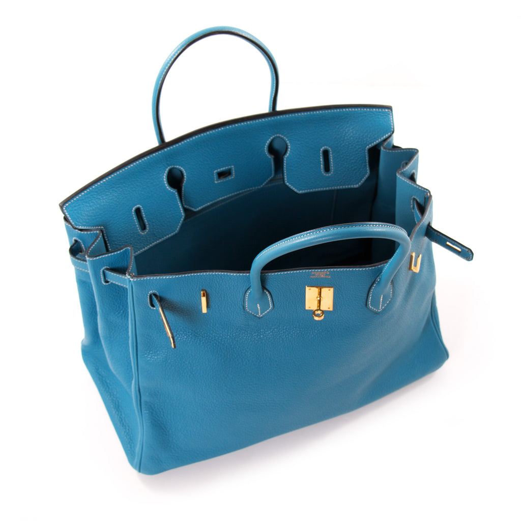 Hermes Bleu Jean Birkin  Hermes bags, Athletic jacket, Hermes