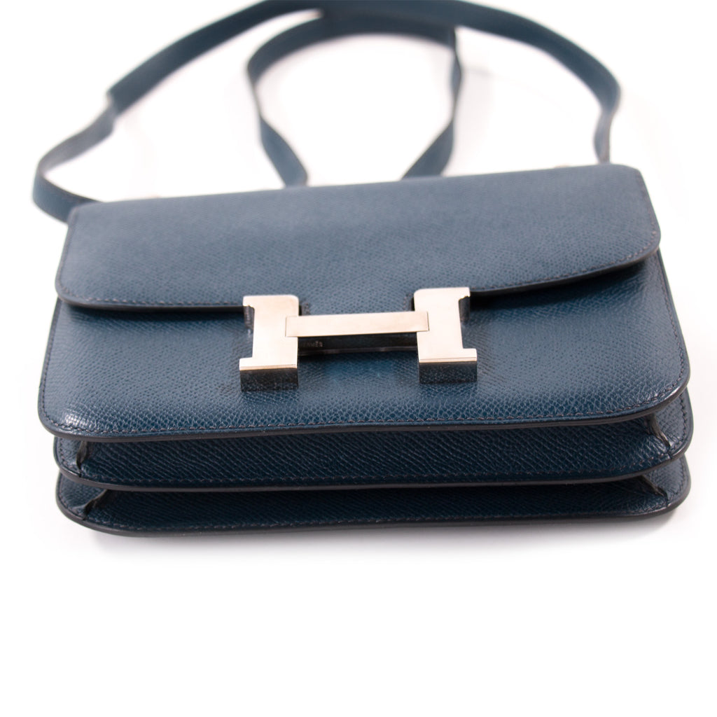 Hermès Bleu Indigo Epsom Leather Mini Constance 18 Crossbody H