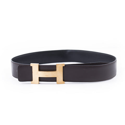 Hermès Orange and White Leather H Belt