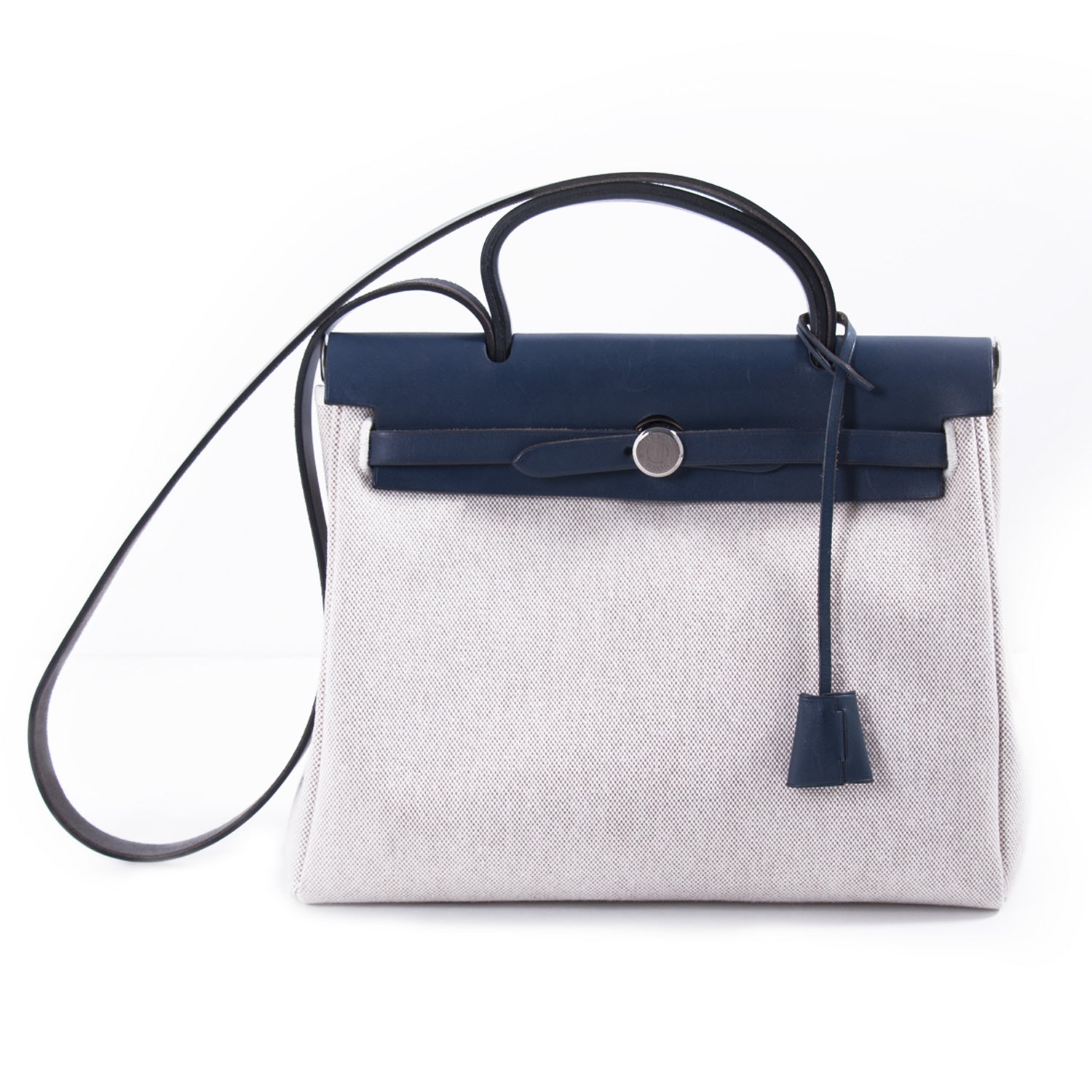 Navy Hermès Herbag 31cm cross-body bag