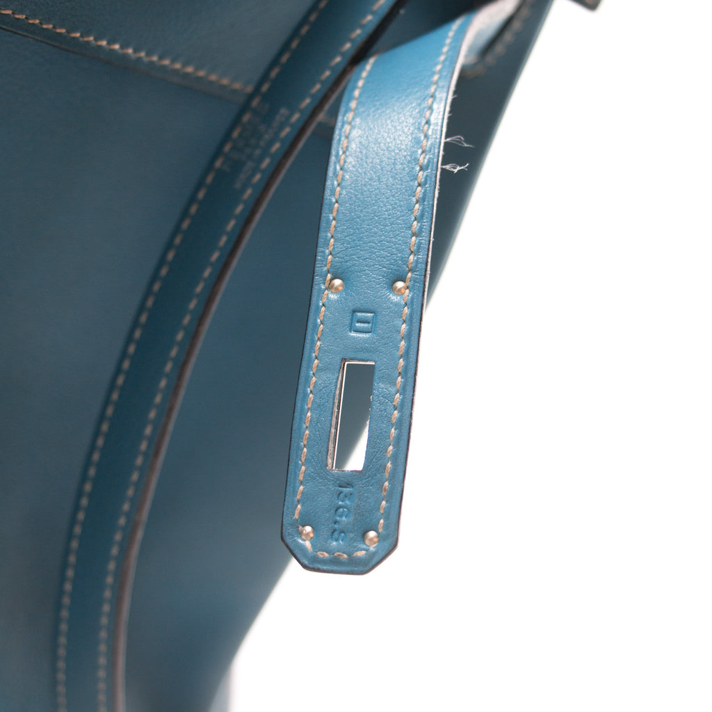 Hermès Bleu Jean Retourne Kelly 32cm of Togo Leather with Gold Hardware  Retourne Kelly 32cm GHW, Handbags & Accessories Online, Ecommerce Retail