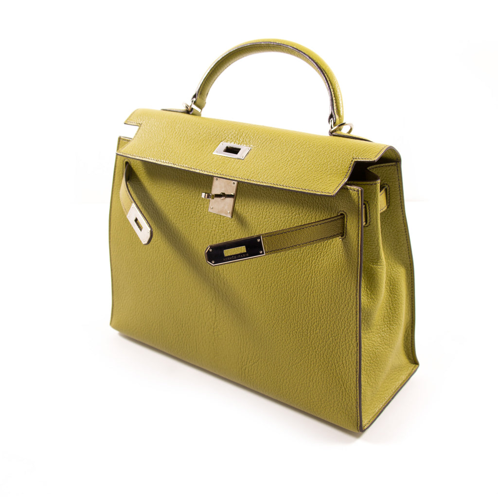 Hermès Kelly 32 Sellier Vert Anis Chevre Mysore Bags Hermès - Shop authentic new pre-owned designer brands online at Re-Vogue