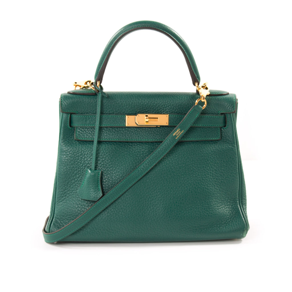 Hermès Kelly 28 Retourne Malachite Clemence Bags Hermès - Shop authentic new pre-owned designer brands online at Re-Vogue