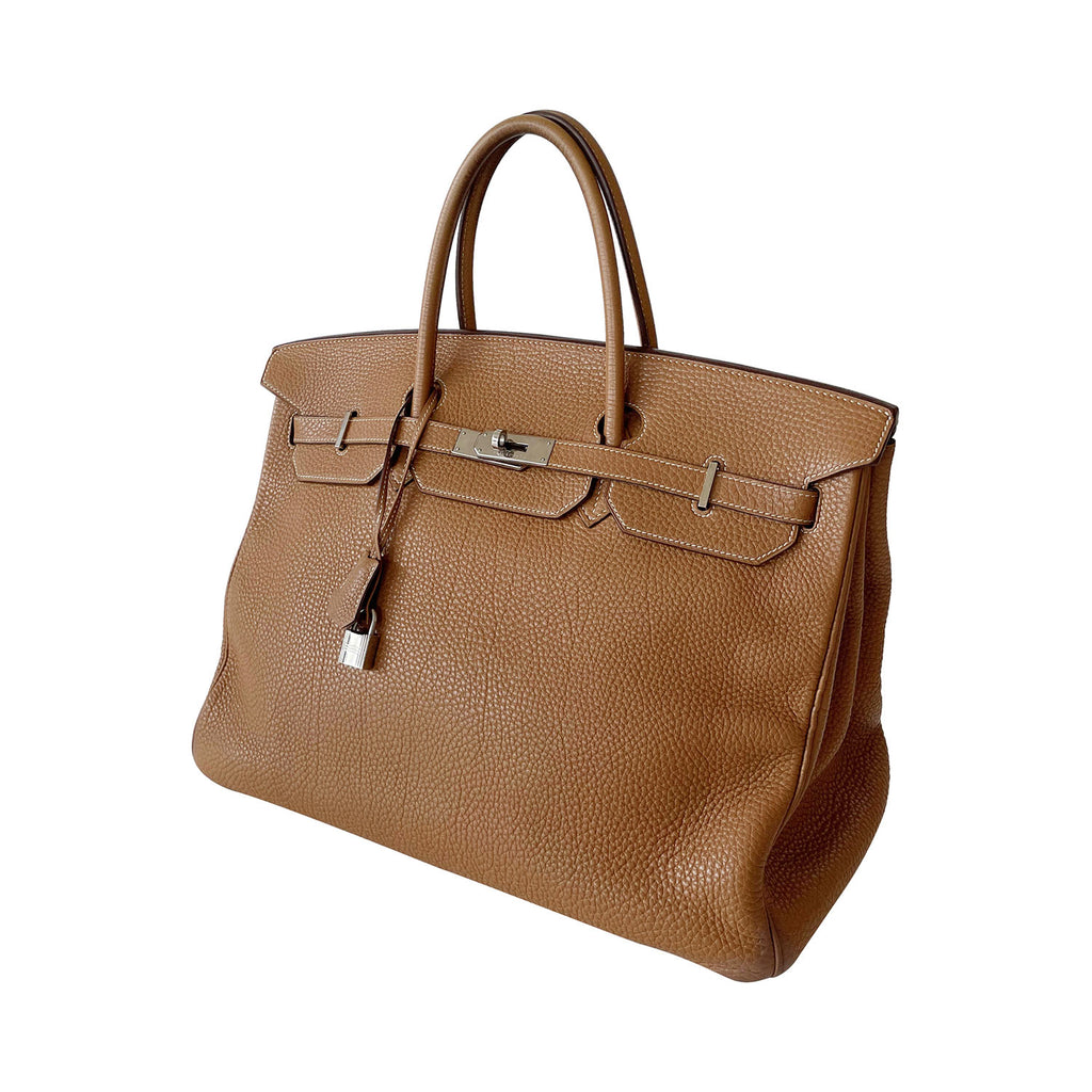 HERMES BIRKIN 40 Clemence leather Natural sable 〇Y Engraving Hand