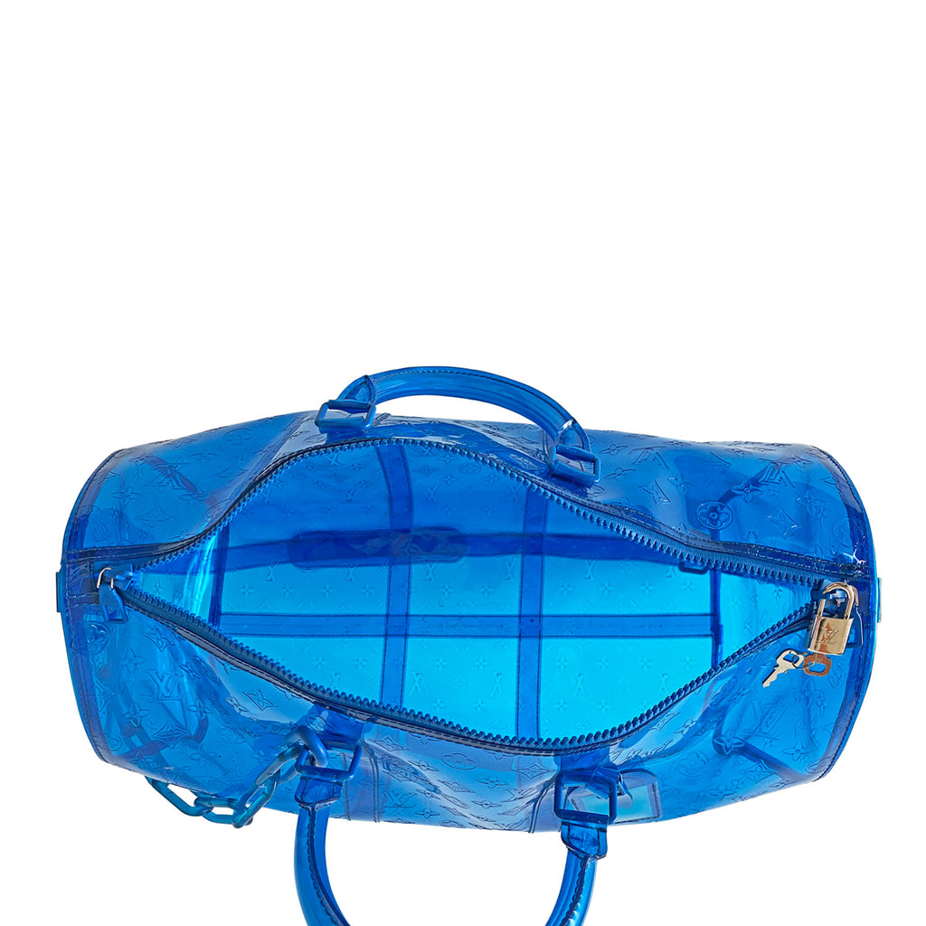 Louis Vuitton Keepall Bandouliere Monogram 50 Blue in PVC with  Silver-color/Tone-on-Tone - US