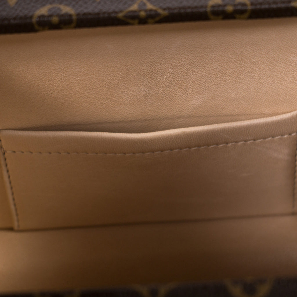 Louis Vuitton M46120 Petite Malle East West 手袋單肩包老花古銅帆布尺寸： 27x12x6.5cm -  LuxuryGZ