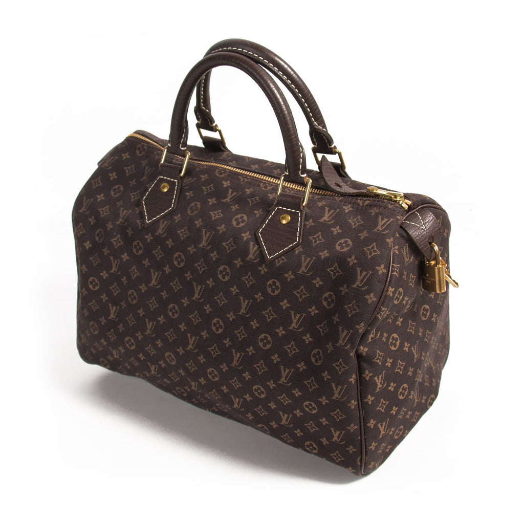 LOUIS VUITTON Speedy 30 Monogram Idylle Satchel Bag Fusain