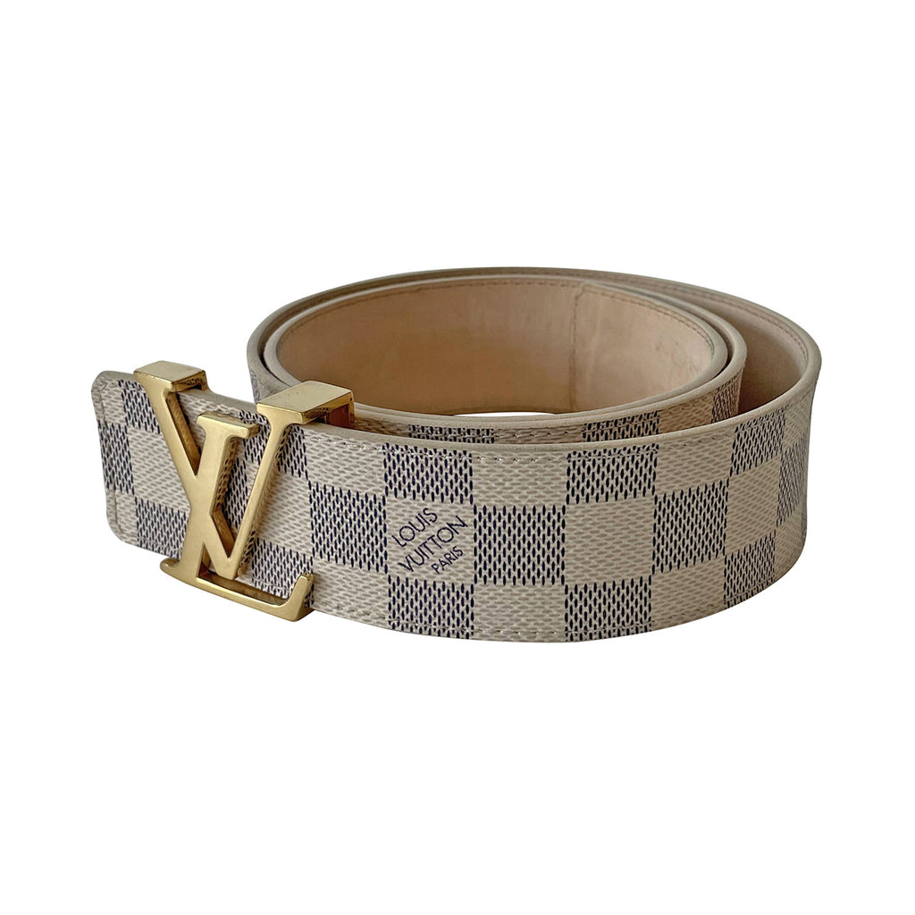 Louis Vuitton - Authenticated Initiales Belt - Cloth Beige for Women, Very Good Condition